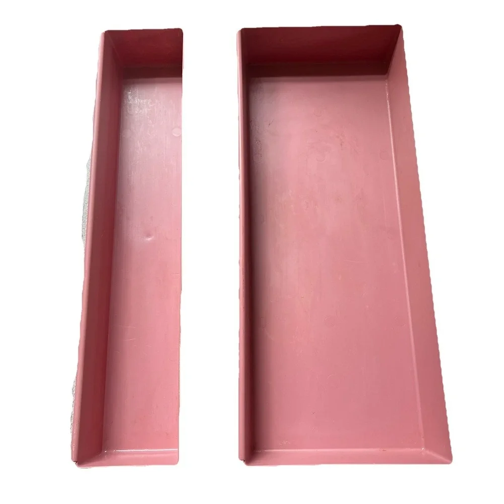 4 Rubbermaid‎ Vtg 90s Pink Interlocking Drawer Organizer 2- 15x 3x 2 + 2- 15x6x2